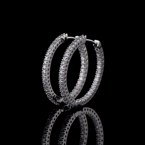 Pendientes de Aro Dhanlaxmi Export ER 4600 de Oro Blanco de 14K con Diamantes Cultivados en Laboratorio de 2.00 CTW, Certificados por IGI, Joyería Fina de Lujo para Mujer - Product Image 2