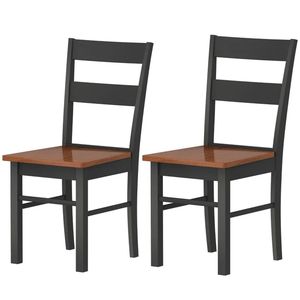 Set di 2 sedie da pranzo in legno nero, sedia da cucina - Product Image 5