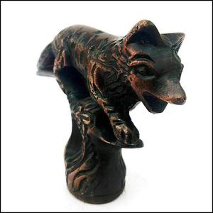 Bastón de latón antiguo con cabeza de zorro, mango moderno de diseño con cabeza de animal, bastón de 5 pulgadas, venta al por mayor OEM - Product Image 6