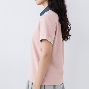 เสื้อเชิ้ตผู้หญิงผ้าคอตตอนโพลีเอสเตอร์เนื้อหนาสำหรับฤดูร้อน สไตล์ลำลอง รับผลิตแบบ OEM/ODM ปักลายปักโลโก้ตามสั่ง แห้งเร็ว - Product Image 3