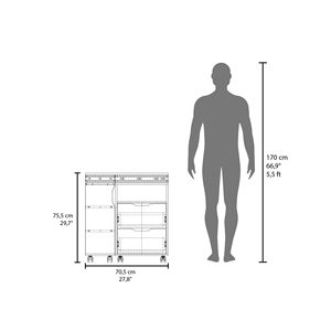 Odessa Computer estensibile scrivania con 2 cassetti 4 ripiani 4 ruote - Product Image 5
