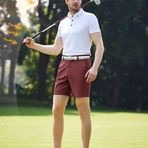 Shorts de golf pour hommes, respirants, à séchage rapide, en tissu extensible, avec ceinture confortable et coupe athlétique moderne, prix bas - Product Image 3