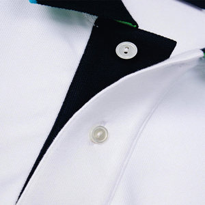 Chemise blanche à manches courtes pour homme, en nylon tricoté, coupe classique, style décontracté, broderie, couleur unie, séchage rapide, respirante - Product Image 2