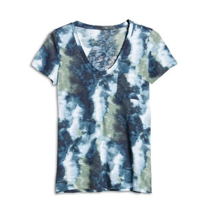 Camiseta Tie-Dye para Mujer, Nueva Llegada, con Logotipo Personalizado, Corte Ajustado, Cuello en V, Transpirable, 100% Algodón, Venta al Por Mayor - Product Image 3