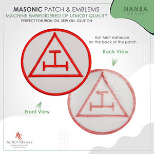 Red Custom Embroidered Royal Arch Patch for Freemasons-Triple Tau Symbolism Iron-On Apparel & Hat Patches - Product Image 2