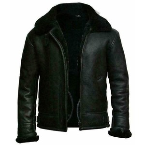 Veste en cuir d'aviateur en peau de chèvre pour hommes, vente en gros, cuir véritable de luxe, manteau tendance, meilleur prix fabricant - Product Image 4