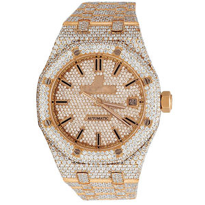 <b>Iced</b> <b>Out</b> Moissanite 20mm Glass Fashion Hip Hop Heavy Look Men Stainless Steel Quartz <b>Watch</b> - Product Image 1