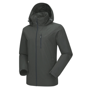 Veste softshell unisexe marine à capuche, résistante à l'eau et au vent, manches longues, pour la randonnée et les activités de plein air, coupe classique, longueur standard - Product Image 4