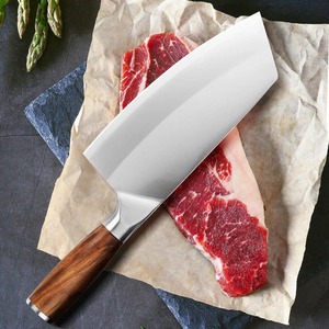 Custom Handmade Modern 7in Ambidextrous Cleaver <b>Knife</b> Stainless Steel Wooden Handle Leather Sheath Dishwasher Safe Extra <b>Sharp</b> - Product Image 2