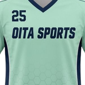 Ensemble d'uniformes de lacrosse unisexe vert menthe en polyester, maillot et short de sport légers, tenue d'équipe athlétique - Product Image 5
