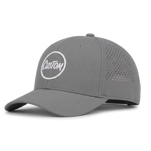 Casquette minimaliste vietnamienne 6 panneaux découpés au laser avec bord incurvé, broderie logo personnalisé pour hommes et femmes, casquette de baseball et de golf - Product Image 1