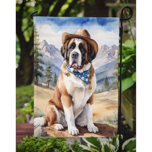 Multicolor Saint Bernard Cowboy Welcome Garden Flag Decorativo Yard Flag Banner para Patio Artwork para Flower Beds Buzones - Product Image 3