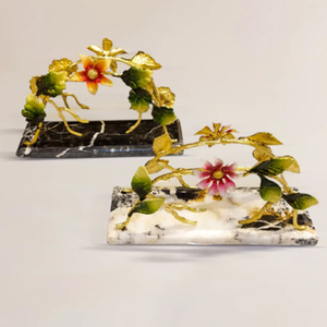 Anneaux de serviettes de table modernes en aluminium doré, forme feuille, pour décoration de mariage, de fêtes et usage professionnel, luxe - Product Image 3