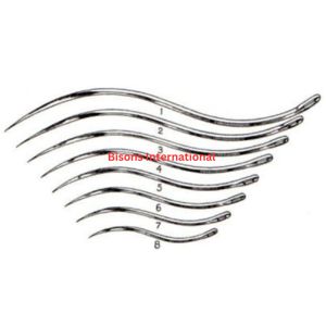 Agujas de Sutura Quirúrgica de Acero Inoxidable de Doble Curvatura y Patrón Pesado de Alta Calidad BISONS, Reutilizables, Manuales, con Certificación CE - Product Image 2