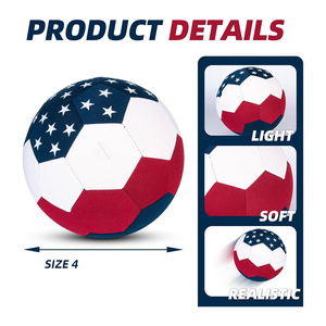 Ballon de football rembourré pour entraînement de jonglage en salle, taille 4, respirant, durable, léger, couleur et logo personnalisables, rempli de mousse - Product Image 2