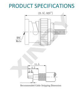 Conector RF BNC de Ángulo Recto XINQY <span class=keywords><strong>JC1</strong></span> 5SD DC 4GHz para Cable Coaxial - Product Image 6
