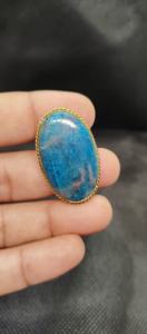 Pendentif en laiton rainuré avec cristal d'apatite 100% naturel, de haute qualité, pour la fabrication d'accessoires de mode, vente en gros - Product Image 3