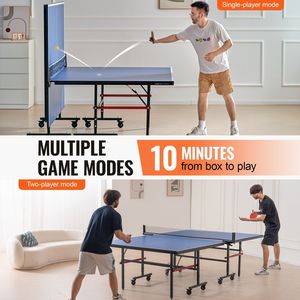 Foldable Indoor <strong>Table</strong> Tennis Game <strong>Table</strong> with Clamp Net Portable <strong>Ping</strong> <strong>Pong</strong> <strong>Table</strong> - Product Image 4