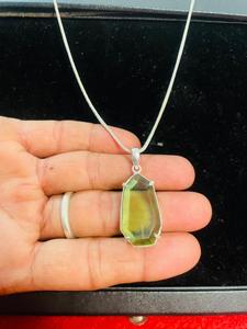 Collier pendentif en pierre précieuse péridot, coupe poire, argent, bijoux allemands faits à la main, pendentif pour femme, cadeau, fête, qualité supérieure - Product Image 1