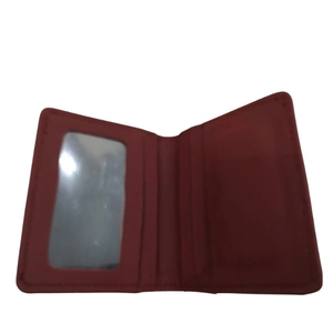 Men's Bifold Maroon Leather Card Holder <b>Slim</b> Minimalist Wallet ID Window Credit Card Sleeve Pocket Organizer Compact Small <b>Purse</b> - Product Image 4