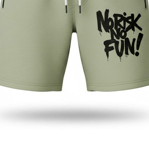 Shorts kaki homme personnalisés 240 GSM, shorts décontractés avec poches profondes, taille élastique et cordon de serrage, coupe confortable pour homme. - Product Image 5