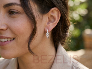Pendientes de Aro con Diamantes Creados en Laboratorio, Piedras Brillantes Redondas, Joyería Fina Contemporánea, Regalo Nupcial, Accesorio de Lujo - Product Image 5