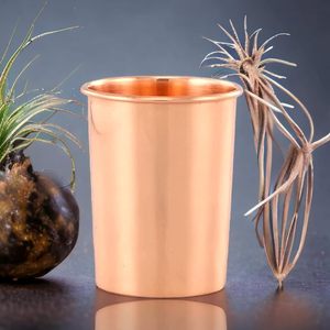 Antique Creations Plain Hammered Pure Copper Luxury Customizable Water <b>Tumbler</b> <b>Set</b> 4 Pcs 300ml Customized Packaging Home Dining - Product Image 5