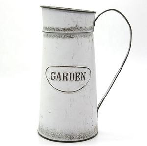 Super Special <b>White</b> Tapered Structured Metal Water Pitcher with Handle Pleasant Drinkware <b>Kettle</b> for Parties - Product Image 6