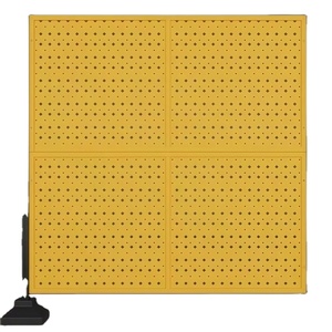 Barrière de sécurité portable en métal perforé jaune pour la protection des piétons sur les chantiers de construction et le contrôle du trafic en entrepôt - Product Image 1