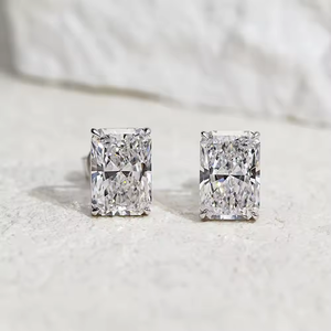 Eco Friendly Lab Made Diamond Hoop <b>Earrings</b> Stylish Modern Design <b>Fine</b> Jewelry for Women Everyday Wear Available For Sale - Product Image 6