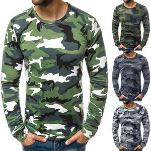 T-shirt Homme Slim Fit Manches Longues Automne Jeunesse Camouflage Col Loisir 100% Polyester avec Motif Gaufré pour Homme - Product Image 6
