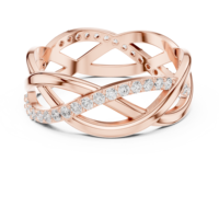 Bague en diamant couleur or rose, bande torsadée infinie pavée, bijou pour femme, cadeau d'anniversaire de mariage