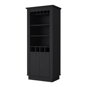 Mobile Bar Tyler Nero con 4 Portabottiglie Integrati - Product Image 3