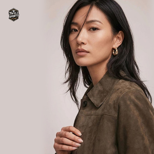 Twill Sports 6 Button Women's Leather Knitted Waterproof Breathable Quilted Bomber <b>Jacket</b> Lightweight For Winter Fashion - Product Image 3