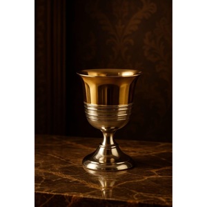 Classic Metal <b>Goblet</b> With Gold Rim Bell Shape Handmade <b>Wine</b> Glass For Wedding Occasion - Product Image 5