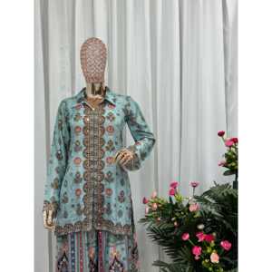 Designer Co-ord Set with Digital Print and Real <b>Mirror</b> Work Size <b>XL</b> - Product Image 1