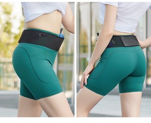 Shorts de sport décontractés pour femmes, taille haute, lavés, doublés, écologiques, 100 % coton, coutures thermocollées - Product Image 5