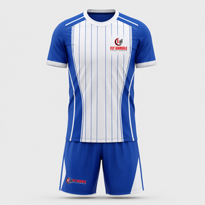 Ensemble de maillot de football unisexe Fly Humble, col en V, manches courtes, polyester sublimé, respirant, vêtements de sport pour adultes, toutes saisons - Product Image 2