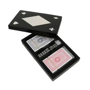 Caja de Almacenamiento para Cartas de Póker de Resina, Forma Rectangular Negra con Símbolos Grabados, Diseño Clásico para Organización de Juegos - Product Image 4