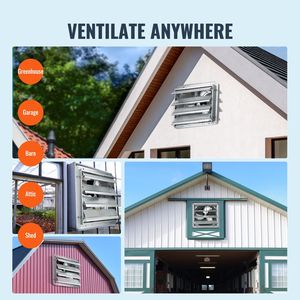 Ventilatore da Soffitta a Parete in Alluminio da 16FT ad Alta Velocità 2000 CFM con Motore AC e Serranda, per Ventilazione e Raffreddamento, Verde - Product Image 4
