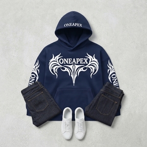 <b>Men's</b> <b>Navy</b> Blue Graphic Hoodie Oversized Pullover Sweatshirt Custom Streetwear Printed <b>Fleece</b> Hooded Sweatshirt OEM Clothing - Product Image 6