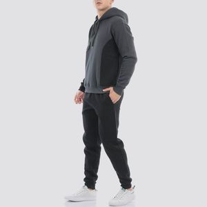 Conjuntos de Sudadera y Pantalones Deportivos Personalizados en Dos Tonos Gris Carbón, Sudadera con Capucha y Pantalones Jogger, Ropa Deportiva Informal para Invierno - Product Image 4