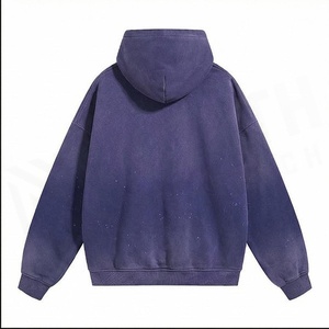 Sweat-shirt à capuche surdimensionné pour homme, couleur unie, en molleton de coton, décontracté, pour l'automne, avec poche avant et logo sur la manche gauche - Product Image 2