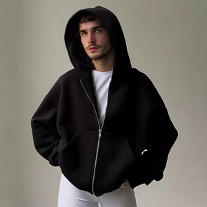 Men Zipper Hoodie Custom Streetwear Oversized Distressed Hoodie for Men Sun Faded <b>Zip</b> <b>up</b> Hoodies - Product Image 6