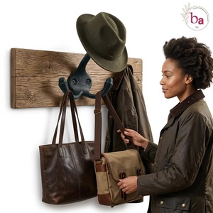 Porte-manteau mural vintage en fonte avec 3 crochets, robuste et auto-adhésif, pour rangement de vêtements - Product Image 2