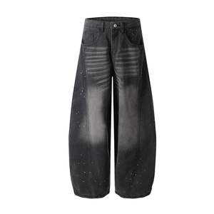Nouveau Jean en Coton Délavé Personnalisé Taille Mi-Haute Coupe Large Ballon Unisexe en Denim Respirant pour l'Été et l'Hiver - Product Image 5
