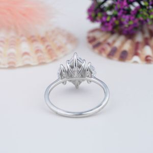 Pahal Jewels 1-5CT Pear Cut VVS D S925 Sterling <b>Silver</b> GRA Certified Moissanite Vintage Engagement Wedding <b>Ring</b> Set Prong - Product Image 3