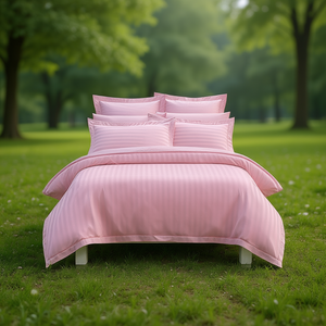 American Style Hotel Bedding Set Stripe 220 TC 4pcs <b>Single</b>/Twin/King Size 60x90 Inch Fitted & <b>Flat</b> <b>Bed</b> <b>Sheets</b> - Product Image 3