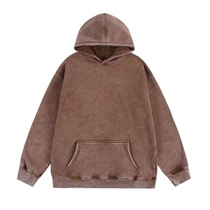 Sweat-shirt à capuche unisexe surdimensionné, couleur unie, en molleton français, décontracté, pour l'automne, coupe classique, avec poche - Product Image 4