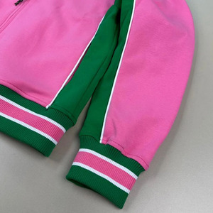 AKA Air Tech Fleece <b>Warm</b> Up Jacket Pink Green Women Chenille Embroidery Greek Letter Premium Quality Zip Up Athletic Fit - Product Image 6